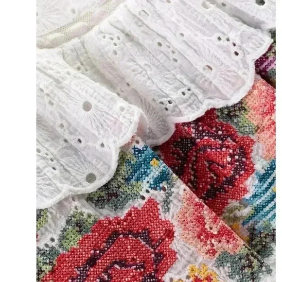 NWT LoveShackFancy Thressey Floral Embroidered Eyelet Cotton Mini Dress White 4 - Picture 6 of 10
